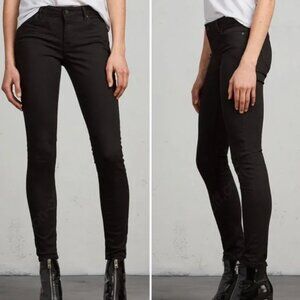 All Saints Mast Jet Black Skinny Jeans